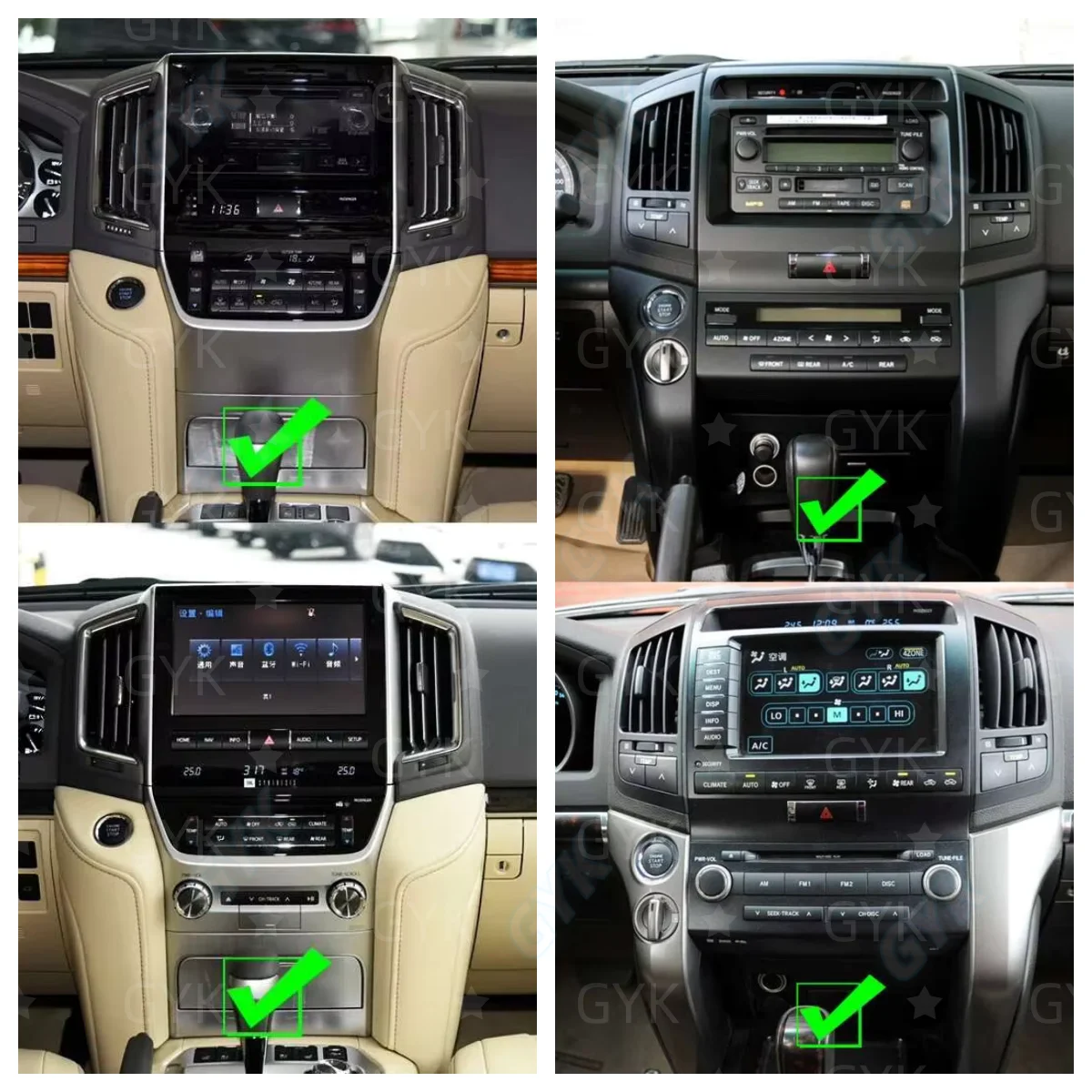 For Toyota Land Cruiser 200 LC200 LC300 2008-2022 Android QLED Touch Screen Multimedia Player Navigation Stereo 4G Bluetooth