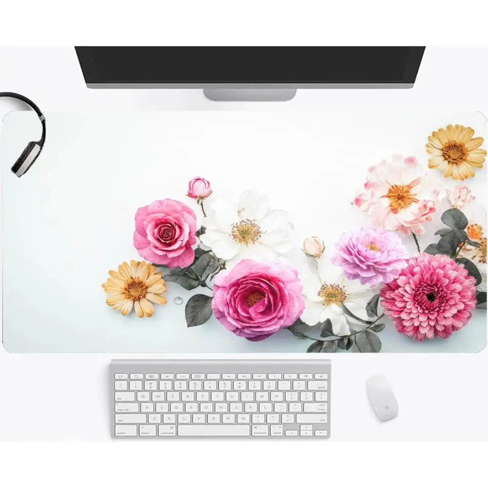 

Коврик для мыши Настольный коврик Офисный коврик для спальни с цветком Противоскользящий коврик для ноутбука Настольный компьютерный коврик для мыши