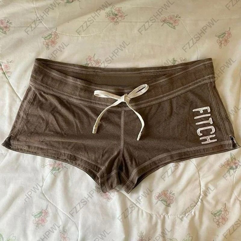 شورت نسائي رياضي عتيق Y2K شورت صيفي كبير الحجم ملابس الشارع الشهير شورت قوطي عالي الخصر شورت مثير للشاطئ Emo #1