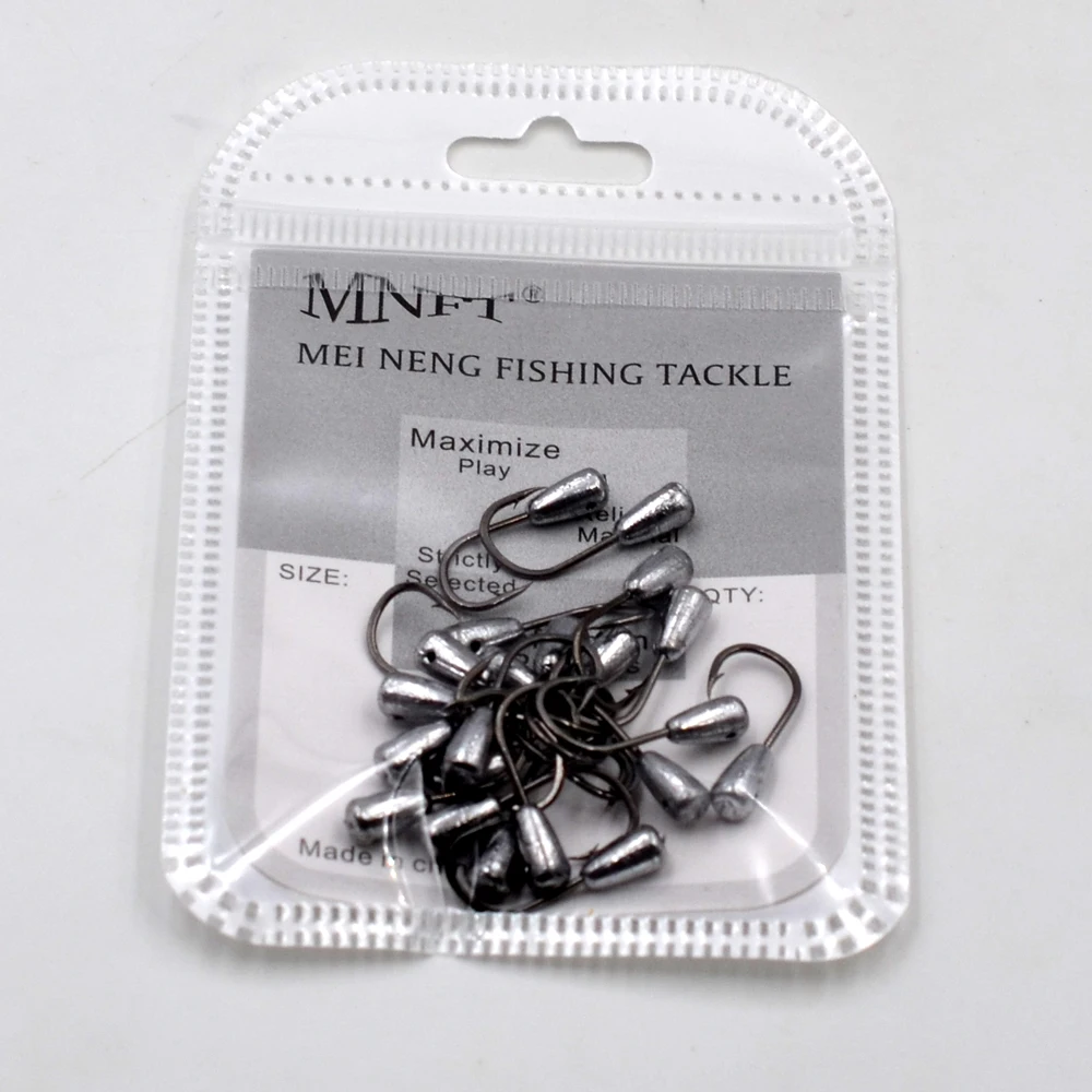 MNFT 20Pcs Overturned Barbed Fishing Hook Grass Carp Carassius auratus Jig Head Fishhook Carp Fishing Lead Hooks 1-8#