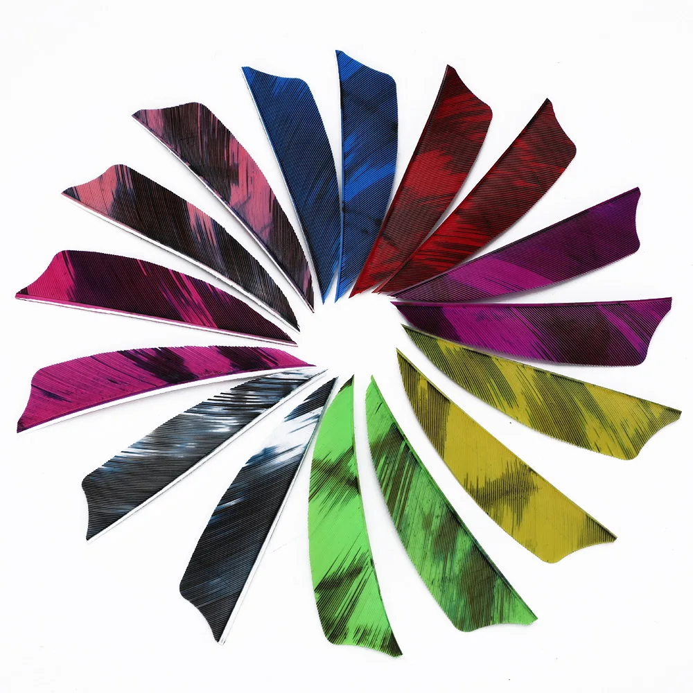 Archery 3Inch/4inch Arrow Vanes Camo Real Turkey Feather Natural Plumages Fletching Traditional Bow Hunting Shooting Accessories view 3