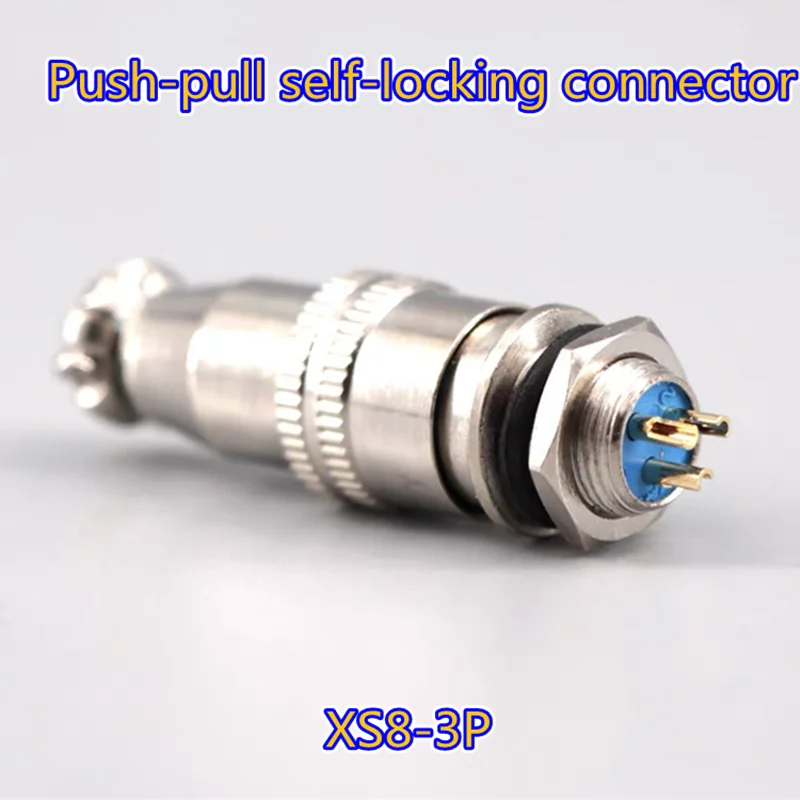 M8 Cable Connector Push-pull quick  Release Connector XS8 2P 3P 4P 4P All Copper Female Plug and Male Plug Cable Socket