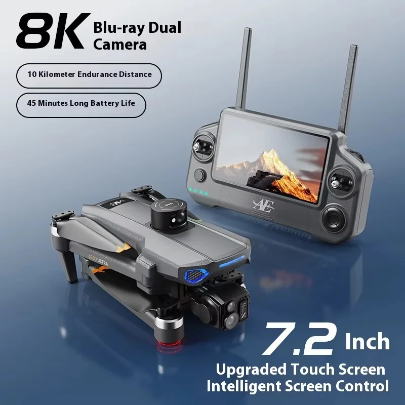 Drone de fotografia aérea AE30 HD 8K com gimbal de três eixos GPS retorno automático Controle remoto Gimbal de três eixos Quadricóptero RC