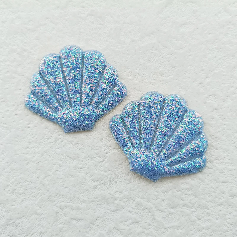 60 Stück 3,5*3 cm glänzende, glitzernde Muschel-Applikationen mit Polsterung für Kleidung, Hüte, Nähzubehör, DIY-Kopfbedeckungen, Haarspangen, Schleifendekorationen und Aufnäher – Detail 10