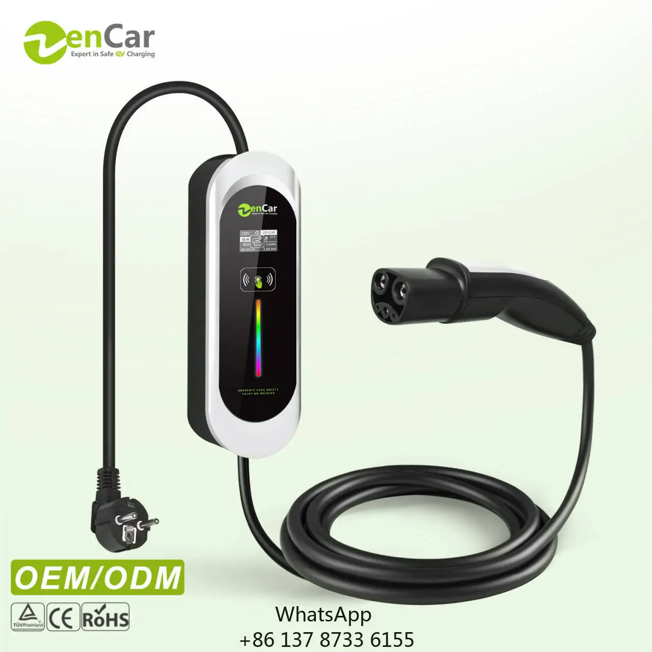 Adjustable EV Charger 16A 3.5KW NACS Portable EVSE AC TUV CE IEC 62752 For Charging Electric Cars For Home Travel Use