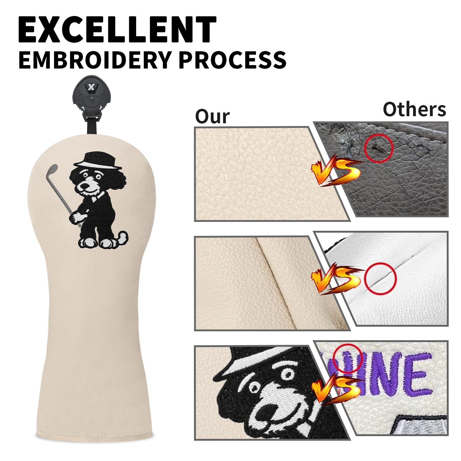 غطاء حماية للجولف، تصميم نمط لعب الكلاب الصغيرة الممتعة، ملحقات الجولف، مواد مقاومة للغبار ومتينة