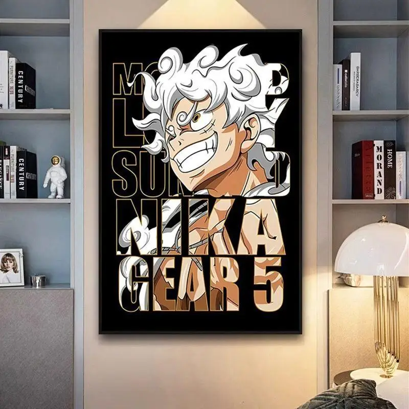 2026  Anime O-One P-Piece 5th Gear Luffy Frameless Diamond Core HD Poster Decoration Room Decoration Animation Peripherals