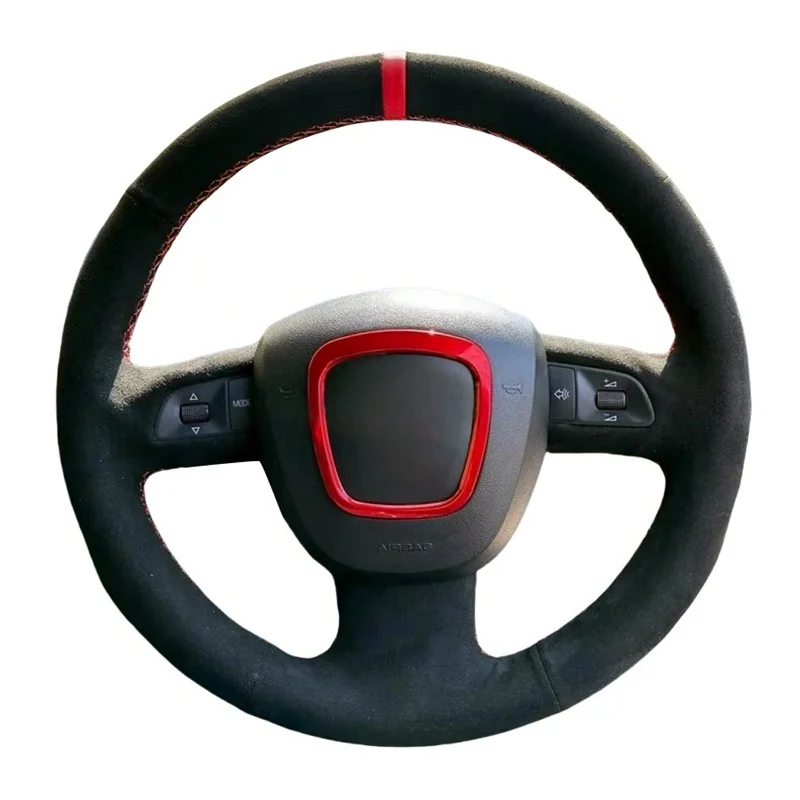 Non-Slip Suede Car Steering Wheel Cover Braid For Audi A3 8P Sportback A4 B8 Avant A5 8T A6 C6 A8 D3 Q7 8R Q5 4L S4 S3