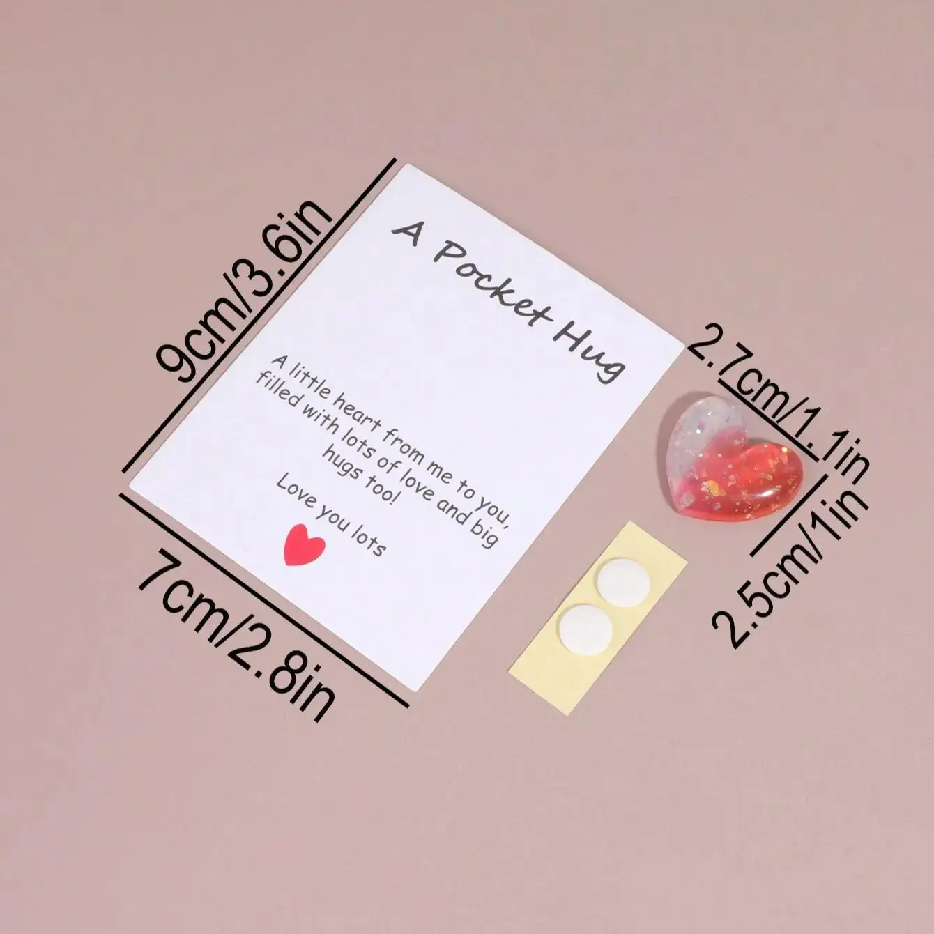4PCS Pocket Hug Greeting Cards Heart-Shaped DIY Accessories, Valentine's Gift for Her, Romantic Love Anniversary Cards