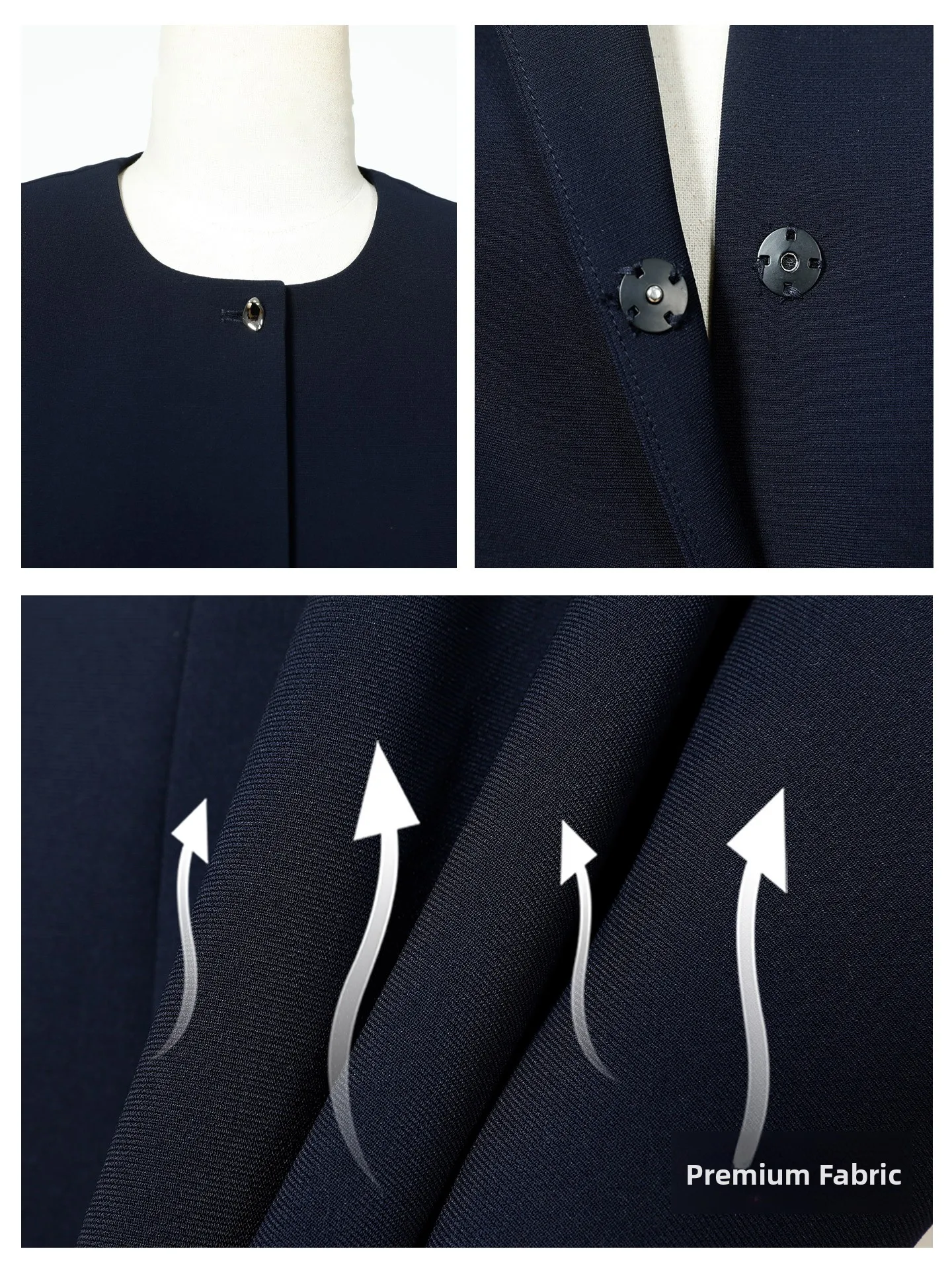 Elegant Professional Women's Suit Set Jacket And Skirt Jewelry Store Hotel Manager Front Desk Reception High End Work Uniform