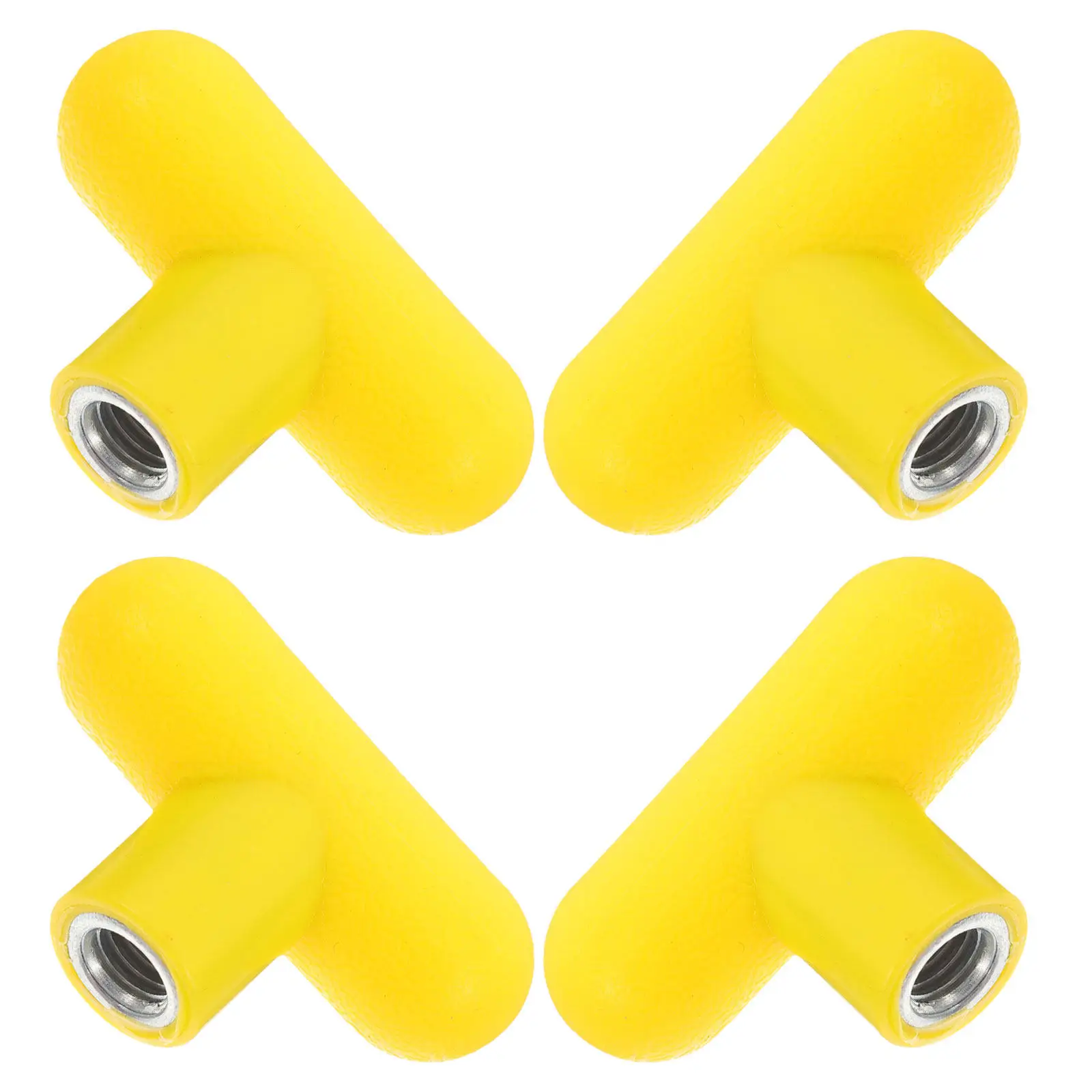 4Pcs Fitness Equipment Handle Grips T-Handle Yellow M8 Rotating Knobs Replacement for Workout Machines Gym Cable