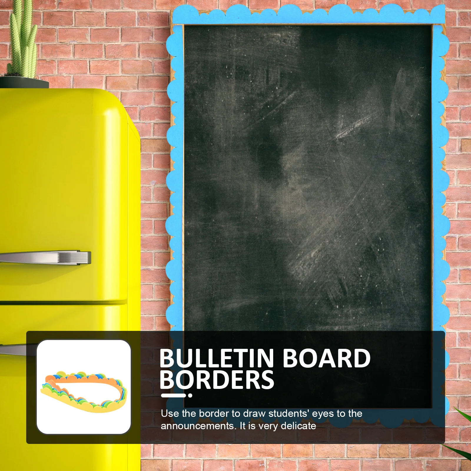 

4pcs Foam Decorative Flowers Scalloped Border Trim For Blackboard Bulletin Board Classroom Decoration Diy Wall Strip