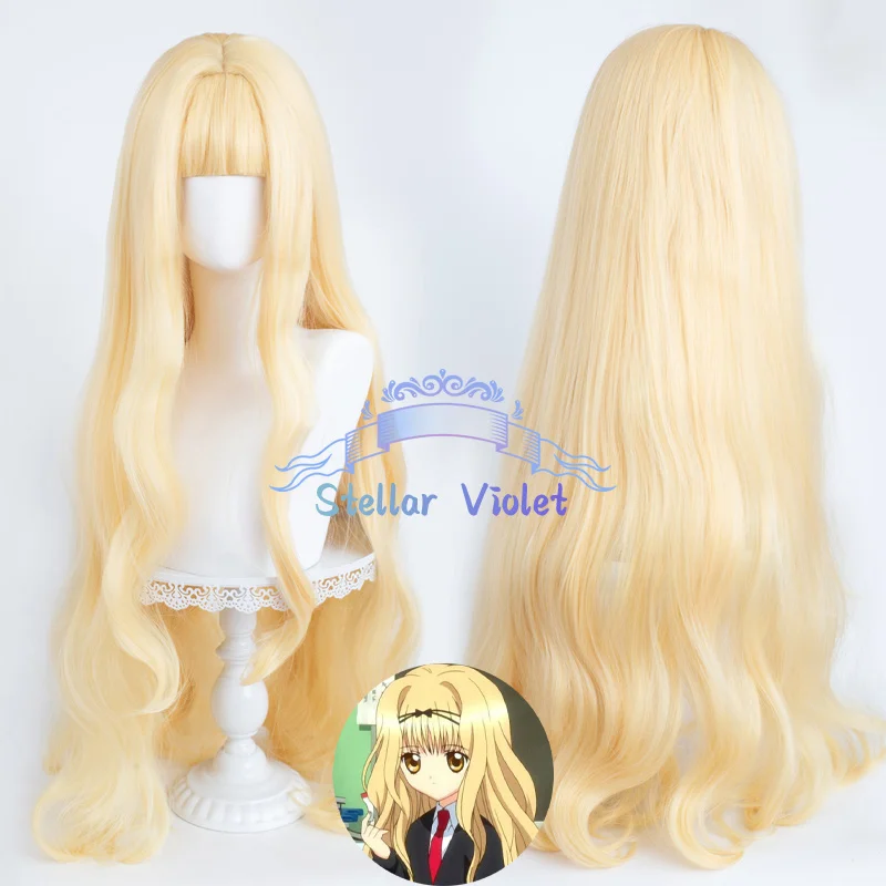 

Anime Shugo Chara! Mashiro Rima Cosplay Wig Gold 100cm Long Cruly Heat Resistant Synthetic Hair Halloween Anime Wigs + Wig Cap