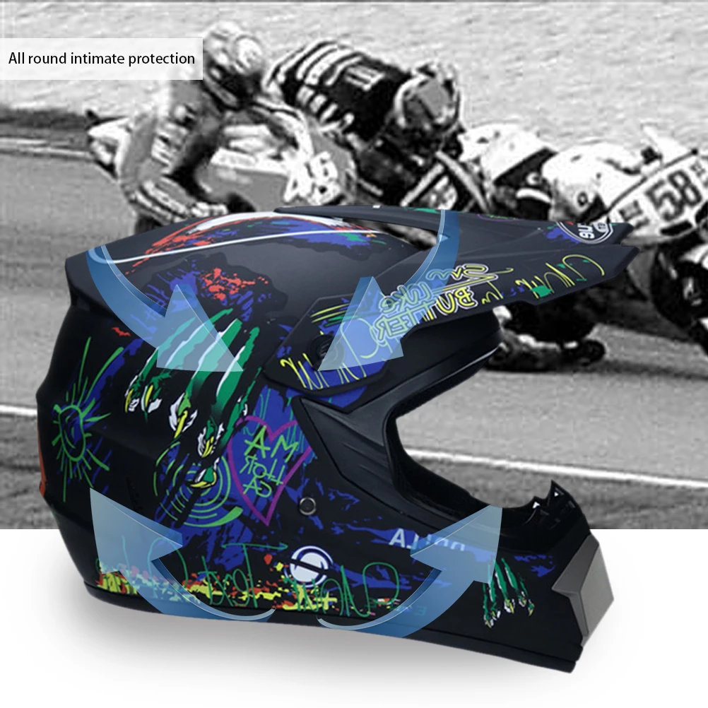 

Zk40 Professional Motocross Helmet for Kids Adults Motocross Off Road Motorcycle Helmet with Goggles Gloves Face Cover