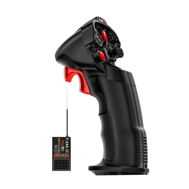 HOTRC DS-4A 4CH 2.4GHz Digital Radio Transmitter One-handed Control with F-04A Receiver for RC Car Truck Tank Crawler Boat Model