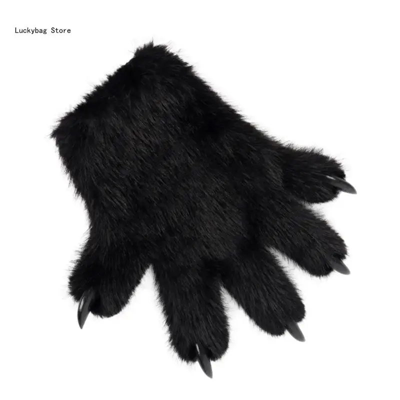 Cosplay Costume Plush Cats Paws Gloves for Women Girl Role Play Props Anime Gloves