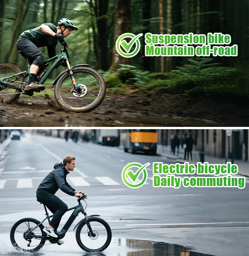 RBRL Fahrrad-Vorderradschutzblech, Vollständige Abdeckung, Kompatibel mit 3-Zoll-Reifen, Spritzwassergeschützter Fahrradschutzblech für MTB und Elektrofahrräder – Detail 6