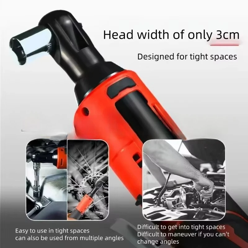 Lithium-ion Ratchet Wrench with 90-degree Angle Quick-angle Charging Truss Stage Tool 18V Electric Wrench