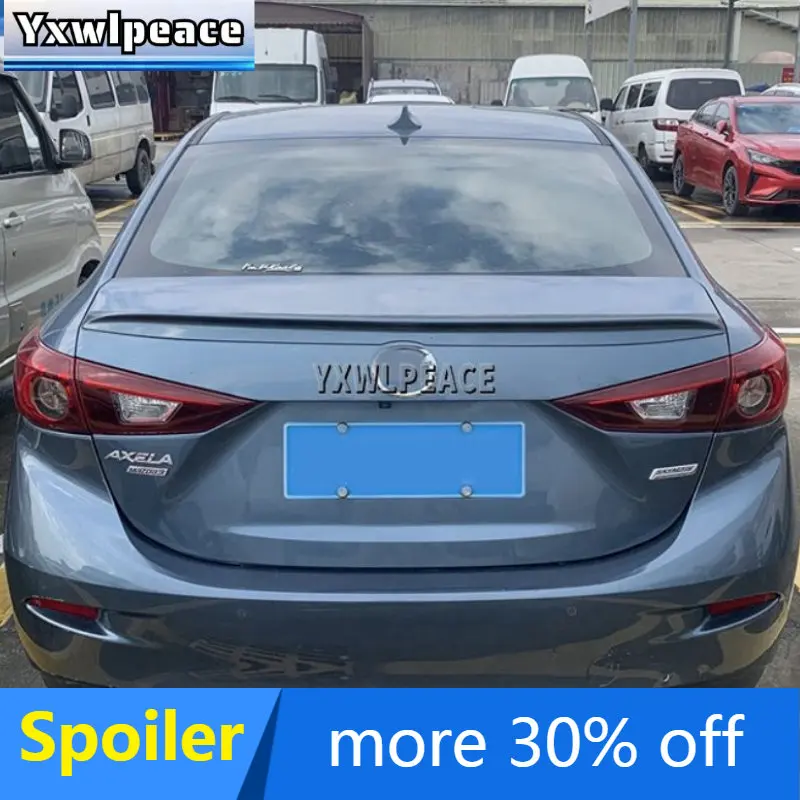 

For Mazda 3 Axela Spoiler 2014 2015 2016 2017 High Quality ABS Plastic Unpainted Colored Rear Trunk LipSpoiler Car Styling