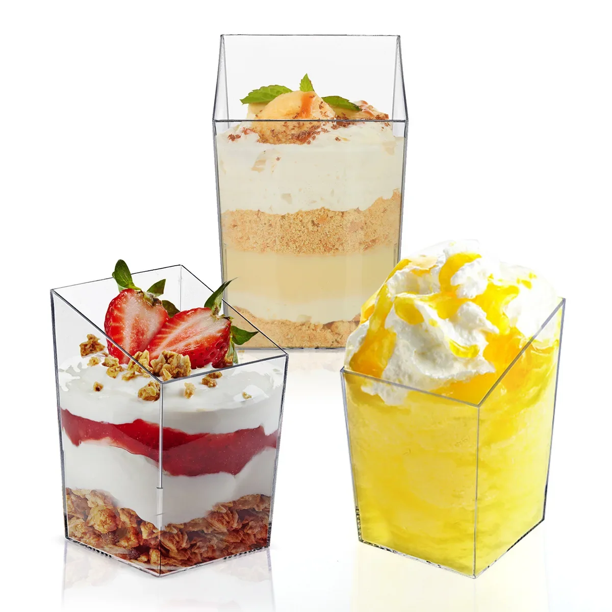 

80ml Plastic Mini Ice Cream Dessert Cup Tableware Mousse Cup For Jelly Yogurt Dessert Christmas party Supplied Snow cone cups