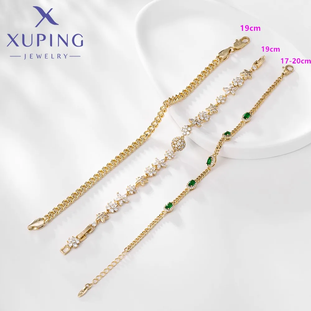 Xuping Jewelry New Arrival Simple Copper Alloy Fashion Women Bracelet Necklace Light Gold Color R525
