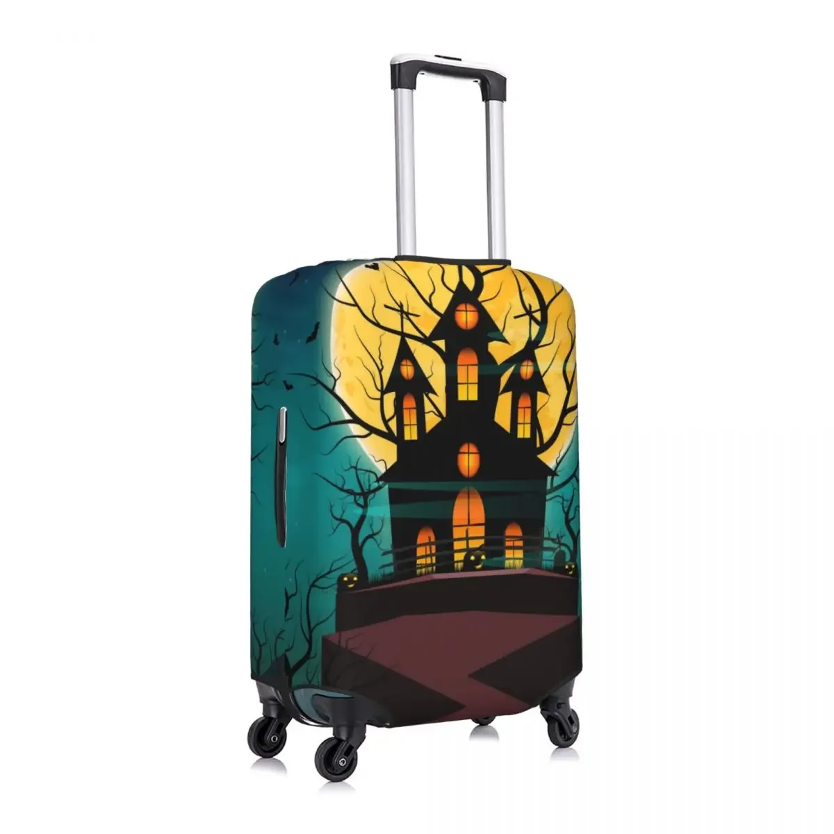 Halloween Night Haunted Mansion Suitcase Cover Pumpkin Haunted House Travel Protector Flight Practical Luggage Accesories