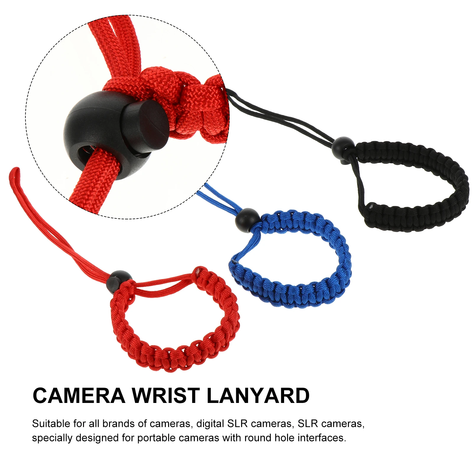 

3 Pcs Survival Wristband Rope Set Outdoor Camera Braided Ropes Wristbands Lanyards Strap