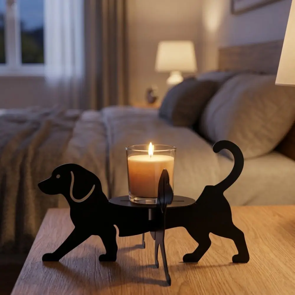 Creativity Iron Display Rack Desk Storage Ornaments Cat Silhouette Plant Stand Funny Dog Shape Flower Pot Holder Gift