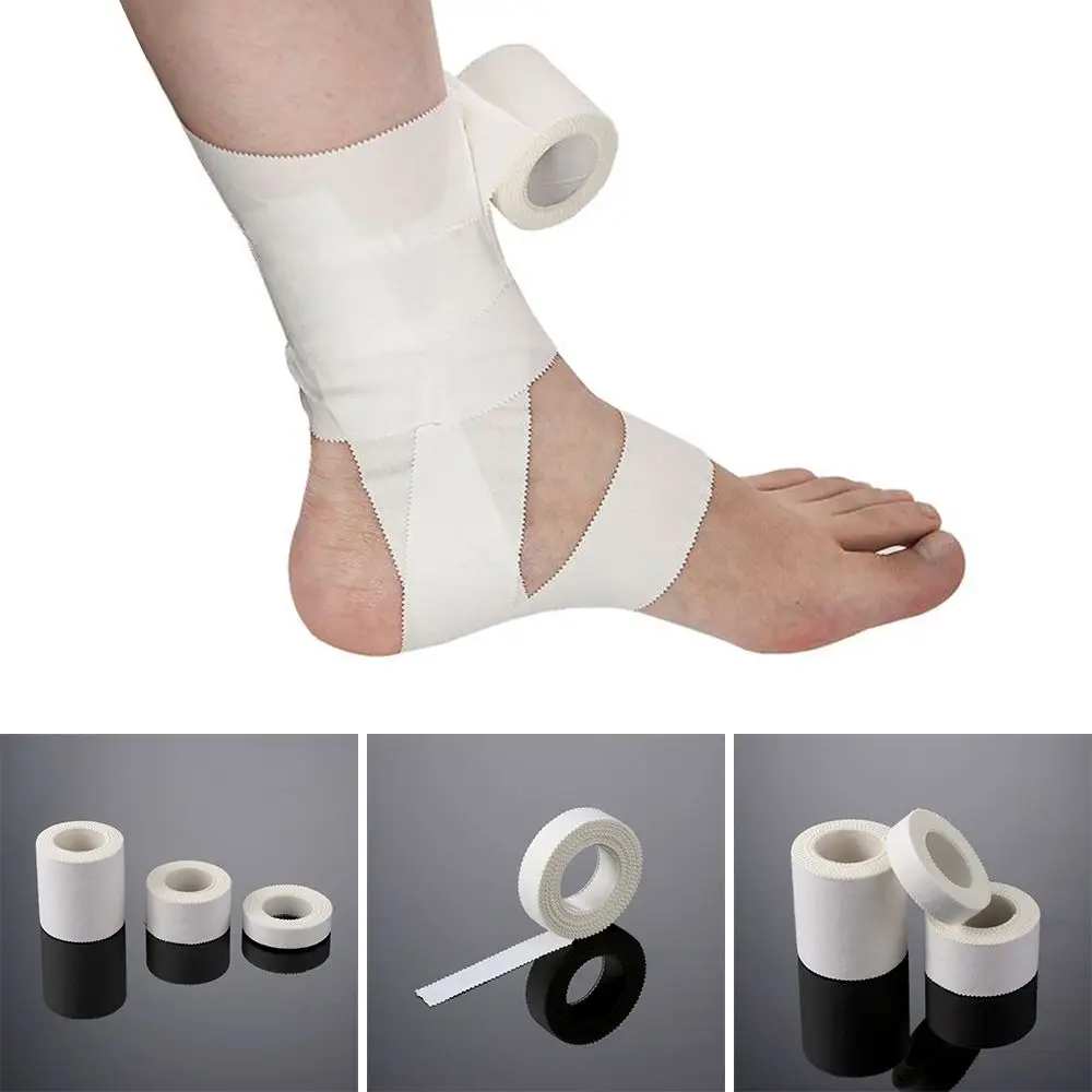 Ruban adhésif médical en coton imperméable, bande arina de qualité supérieure, physio de liaison sportive, bandage élastique musculaire, soins des blessures, soutien musculaire, blanc, 1PC