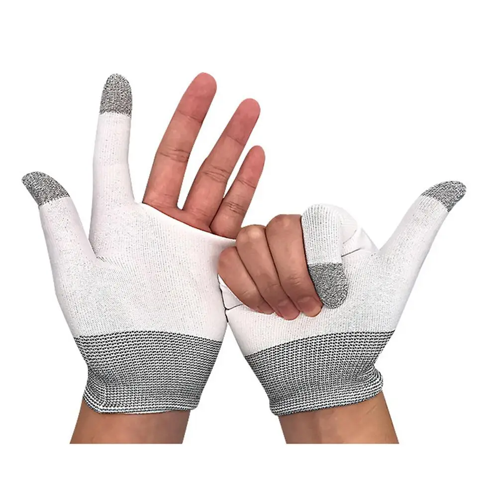 1 Pair 2-finger Gaming Gloves Breathable Anti-sweat Compatible For Pubg Gaming Eat Chicken Touch-screen Fingertips Sleeve Gloves