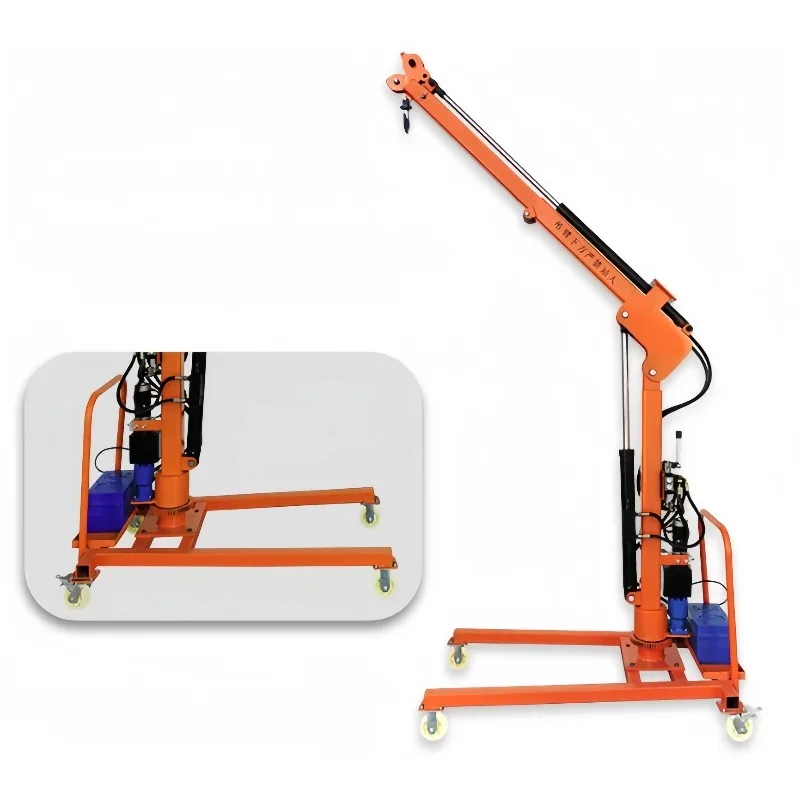 Hydraulic Folding Lifting Crane Rated Max 1 Ton Bearing Capacity Warehouses Workshops Raw Material Hoisting And Conveyance Jobs