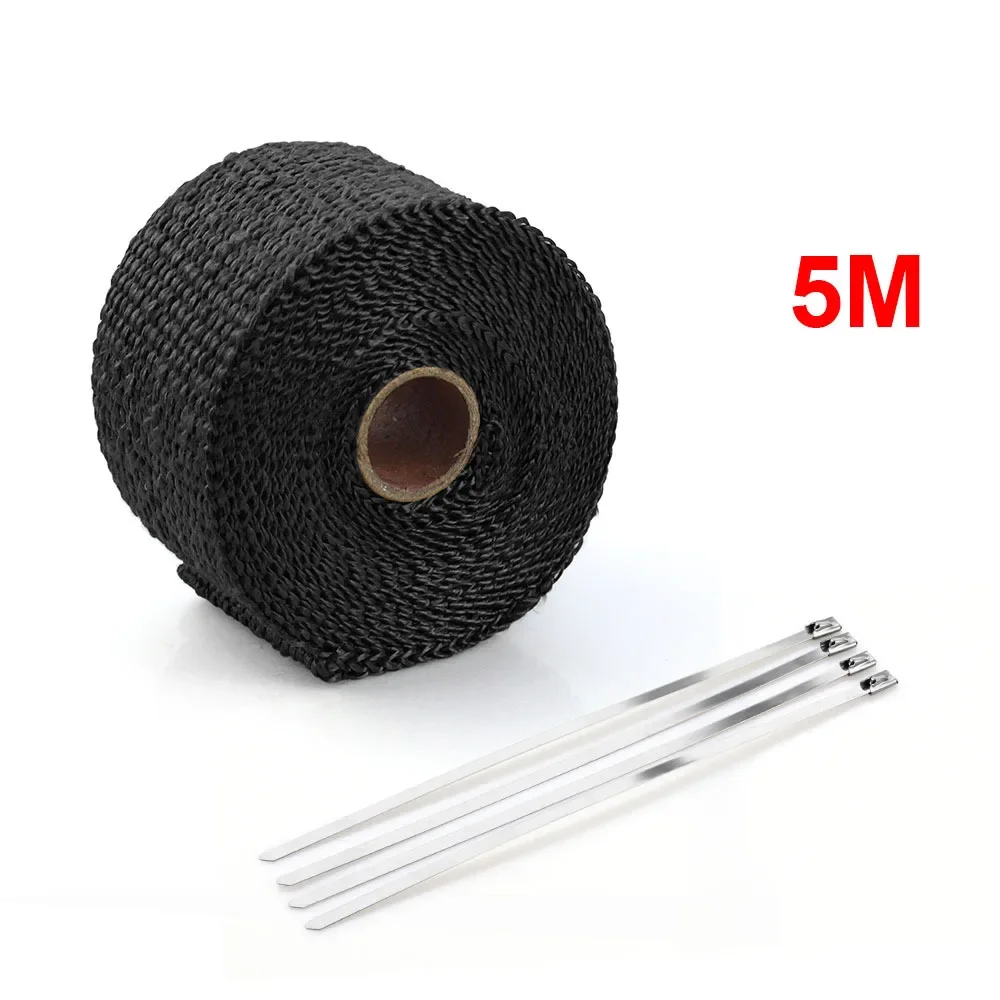 5m 10m Exhaust Heat Wrap Roll Fiberglass for Motorcycle Manifold Header Pipe Muffler Pipes Heat Wrap Tape