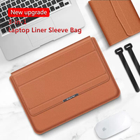 3-in-1 Laptop Liner Sleeve Bag Leather Covers For MacBook Samsung Tab Universal 11.6 12 13 14 15 Inch PU Tablet Computer Bag New