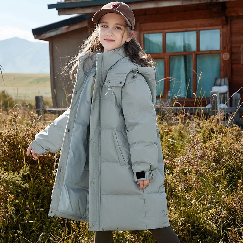 

RAISE Russian Winter Down Jacket For Children Girl Thick Warm Teen Girl Hooded Long Puffer Jacket 5-12Y Kid Girl Parka Outerwear
