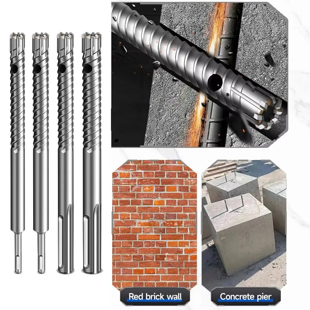 

SDS-Plus Rebar Drill Bit High Hardness Wear-resistant Rebar Cutting Drill High Efficiency Carbide Electric Hammer Drill Bit