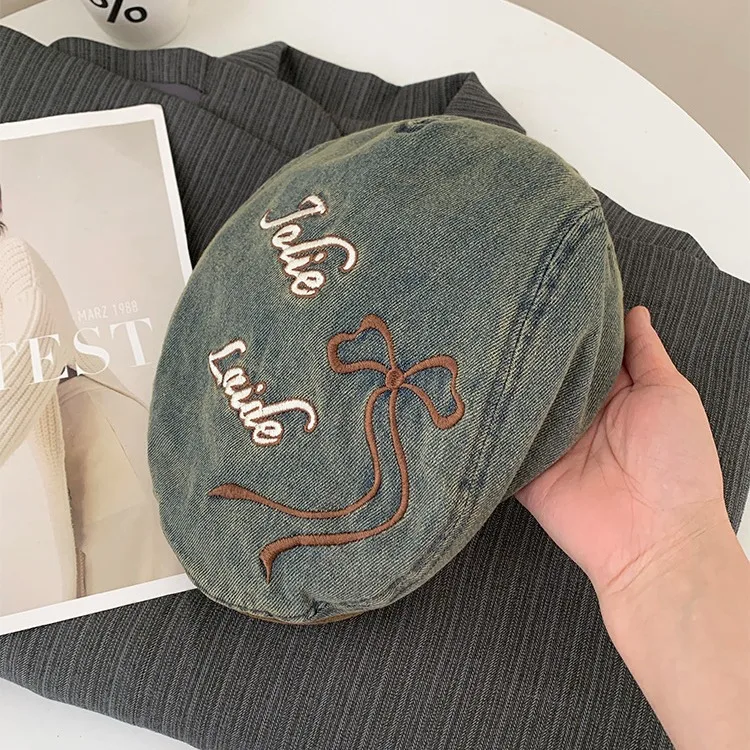 2024 Newsboy Caps Cotton Flat Peaked Cap Men and Women Denim Painter Beret Hats Gatsby Forwarder Caps Driving Hunting Cabbie Hat