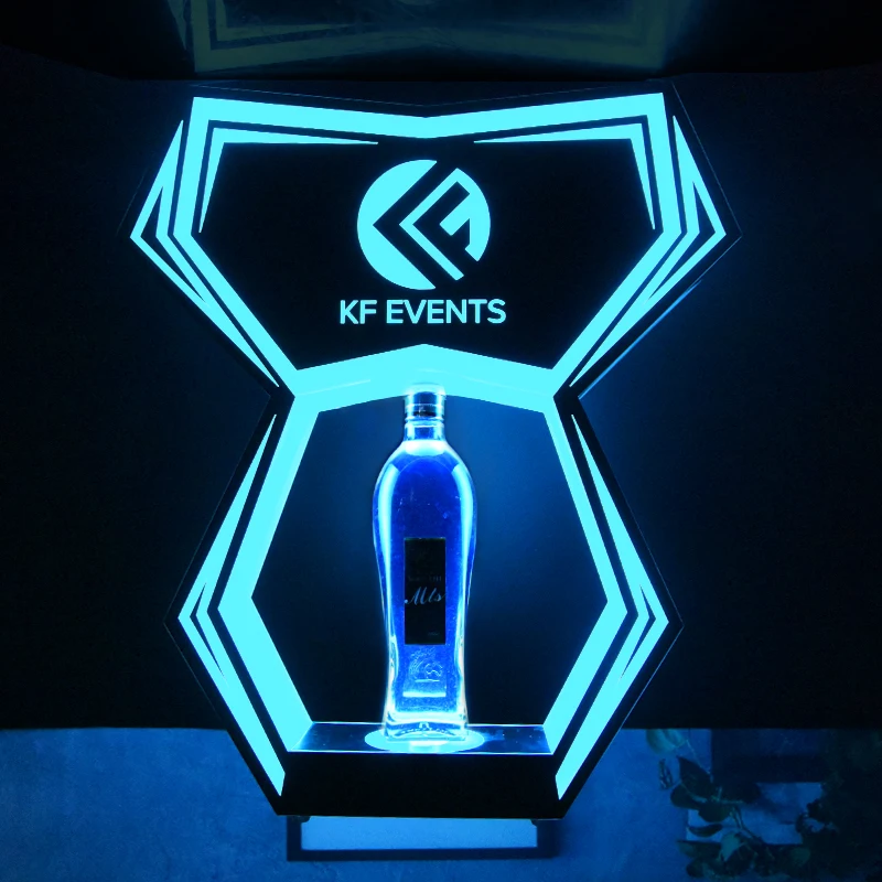 Rechargeable Light Emitting Diode Plastic Base Beer Bottle Display Cup