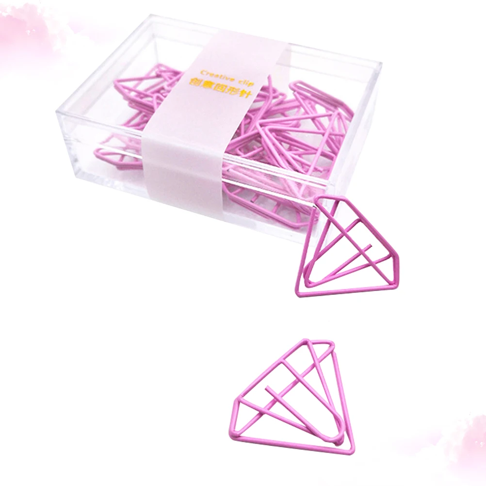 15 шт. скрепки с розовым бриллиантом, пластиковые креативные формы, офисные канцелярские принадлежности, студенческие принадлежности, держатель для документов