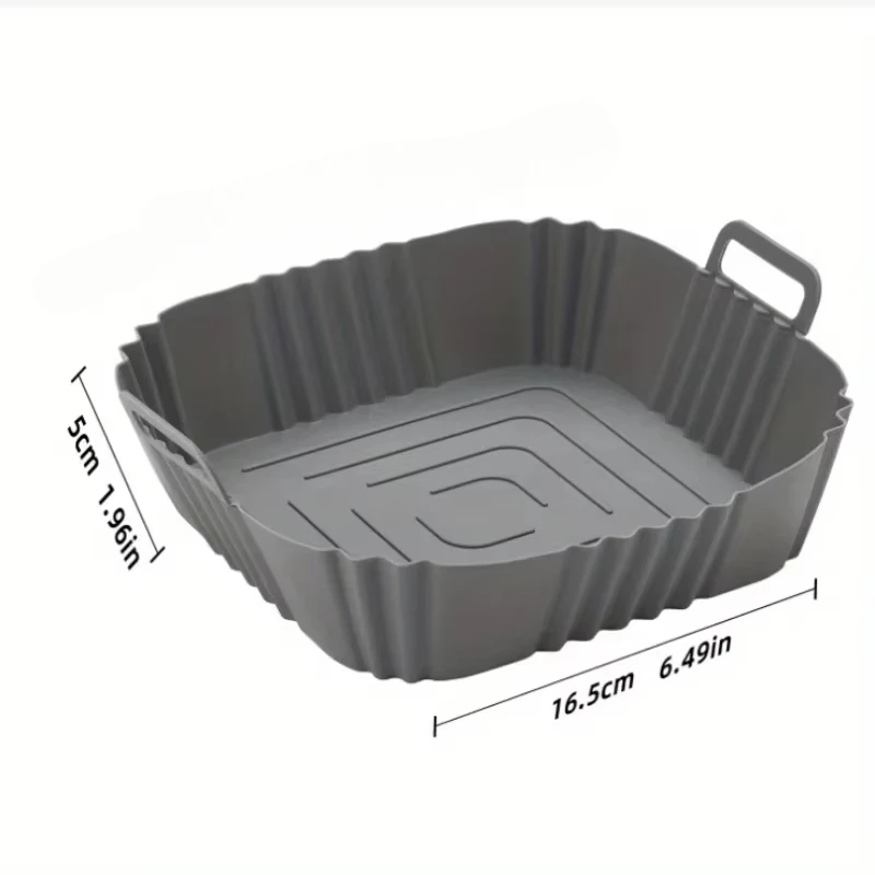 1pc of 16cm silicone air fryer oven baking plate pizza fried chicken silicone basket reusable air fryer liner accessory