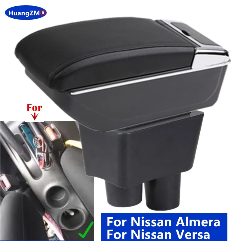 Für Nissan Versa Armlehnenbox Für Nissan Almera Auto-Armlehnen-Aufbewahrungsbox Getränkehalter Innenraum Spezielles Nachrüst-Autozubehör