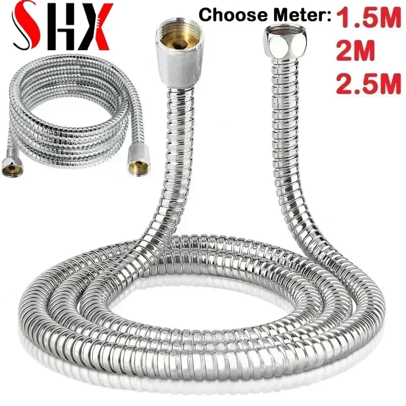 Shower Hose Steel Flexible Shower Hose Long Bathroom Shower Water Hose Extension Plumbing Pipe Pulling Tube Bathroom Accessories