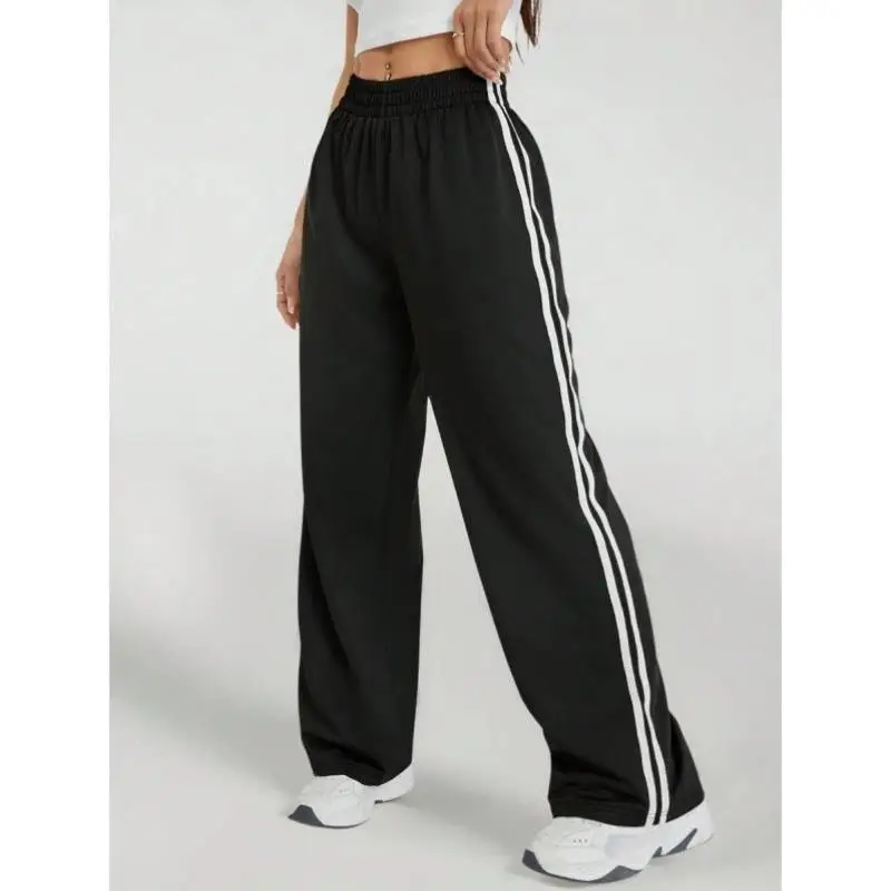 

Casual Faionable Pure Color Bla Striped Long Pants Ci Walk Vintage Sle Nine Points Length Trousers for Men