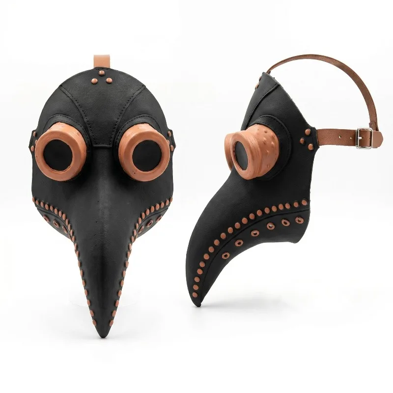 Plague Doctor Mask Steampunk Cosplay Costume Bird Beak Mask Latex Long Beak Raven Masque Carnaval Mask