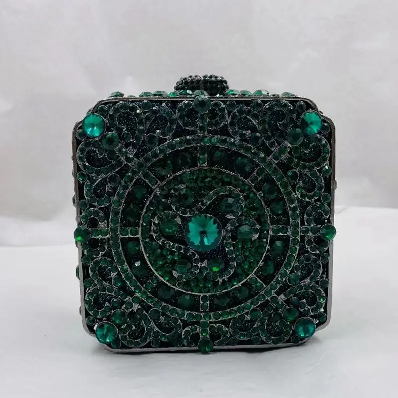 

Women Green/Red/Blue Crystal Clutch Purse Stones Evening Bag Bridal Wedding Party Rhinestone Clutches Minaudiere Handbag Purse
