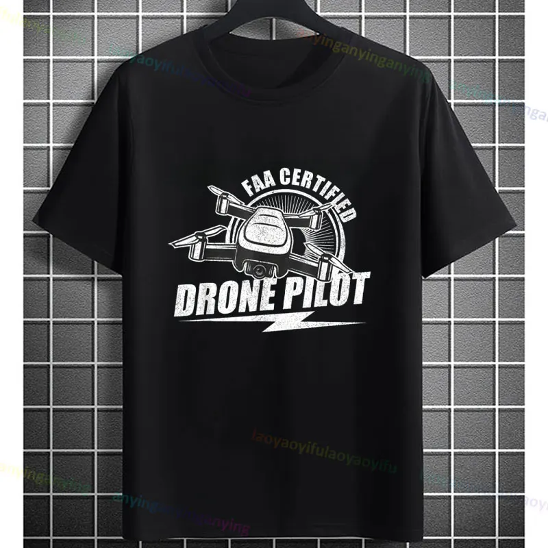 Unisex Funny Best Drone Buddy'S Ever -Drone Pilot Graphic T-Shirt Pure Cotton Short Sleeve Casual Sports Tshirt Outdoor Clothing