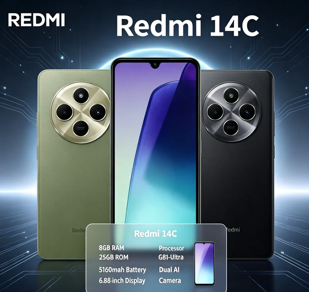 New Arrival 2026 Redmi 14C Official Authentic Cellphone 8+256GB High Internal Storage Robust Running Performance Redmi Series
