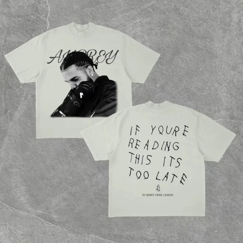 Plus Size Street Hype Culture T-Shirt CLB Album Boy Lover DRAKE American Hip Hop Rock Short Sleeve Singer Men Women Street Tops