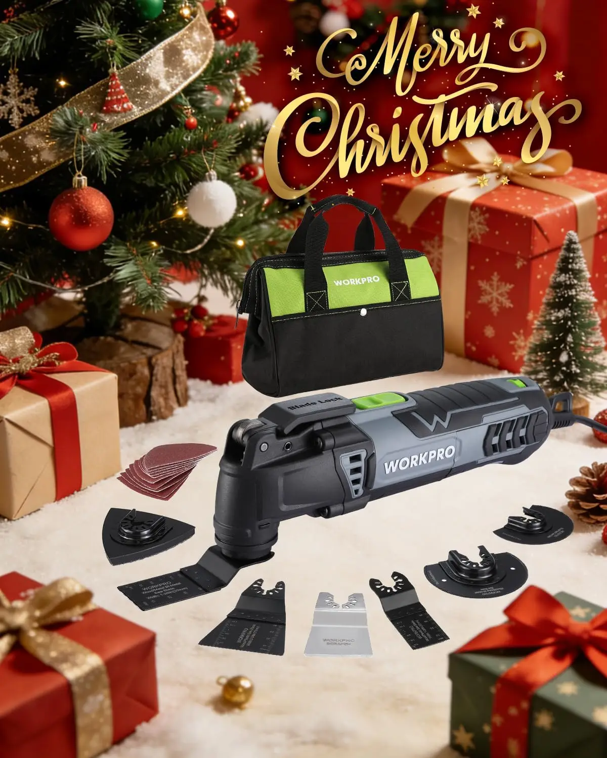 3.0 Amp Corded Oscillating Multi-Tool Kit with 7 Speeds, 17 Accessories & Bag for DIY Projects