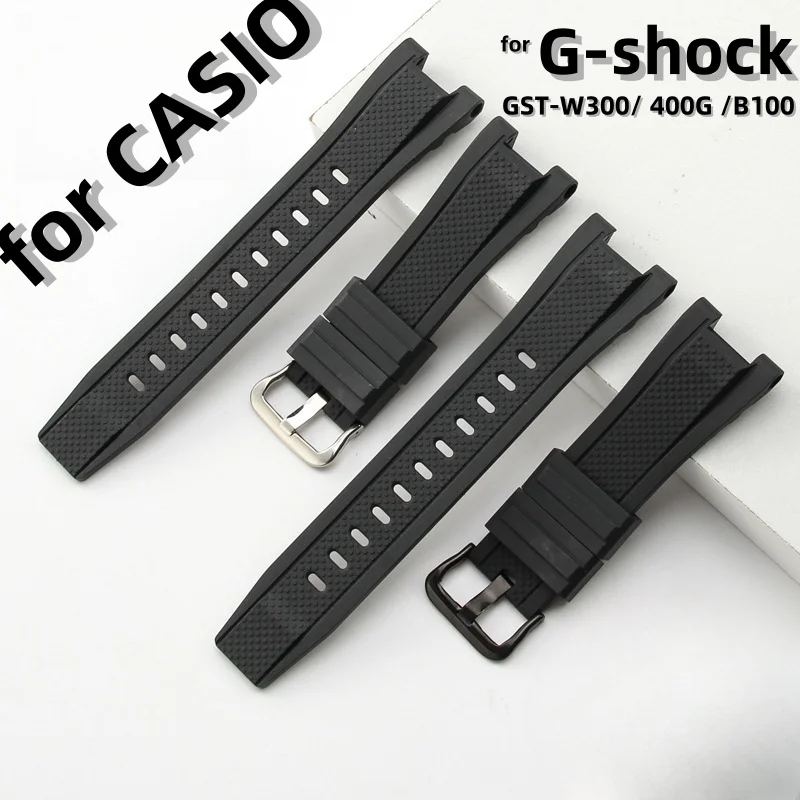 para-casio-g-shock-gst-w300-400g-b100-pulseira-de-relogio-de-borracha-de-silicone-pino-agulha-fivela-pulseira-pulseira-masculino-acessorios-de-relogio