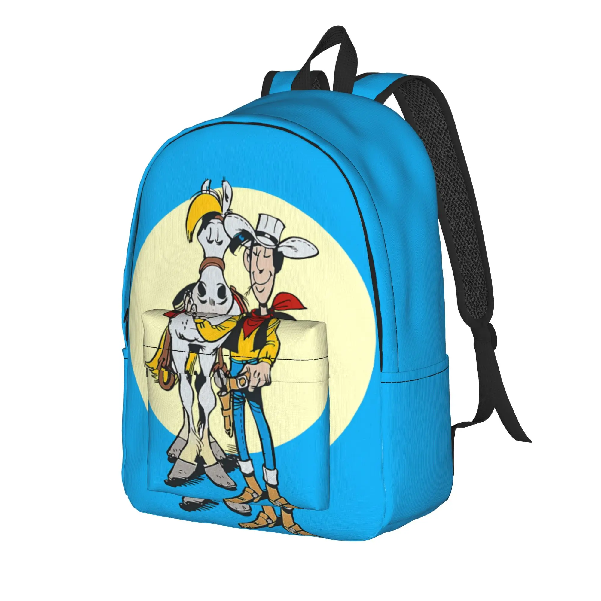 Lucky Luke Cartoon Comics (1 (9) Backpack Unisex  Large Backpacks Polyester Style School Bags Workout Colorful Rucksack